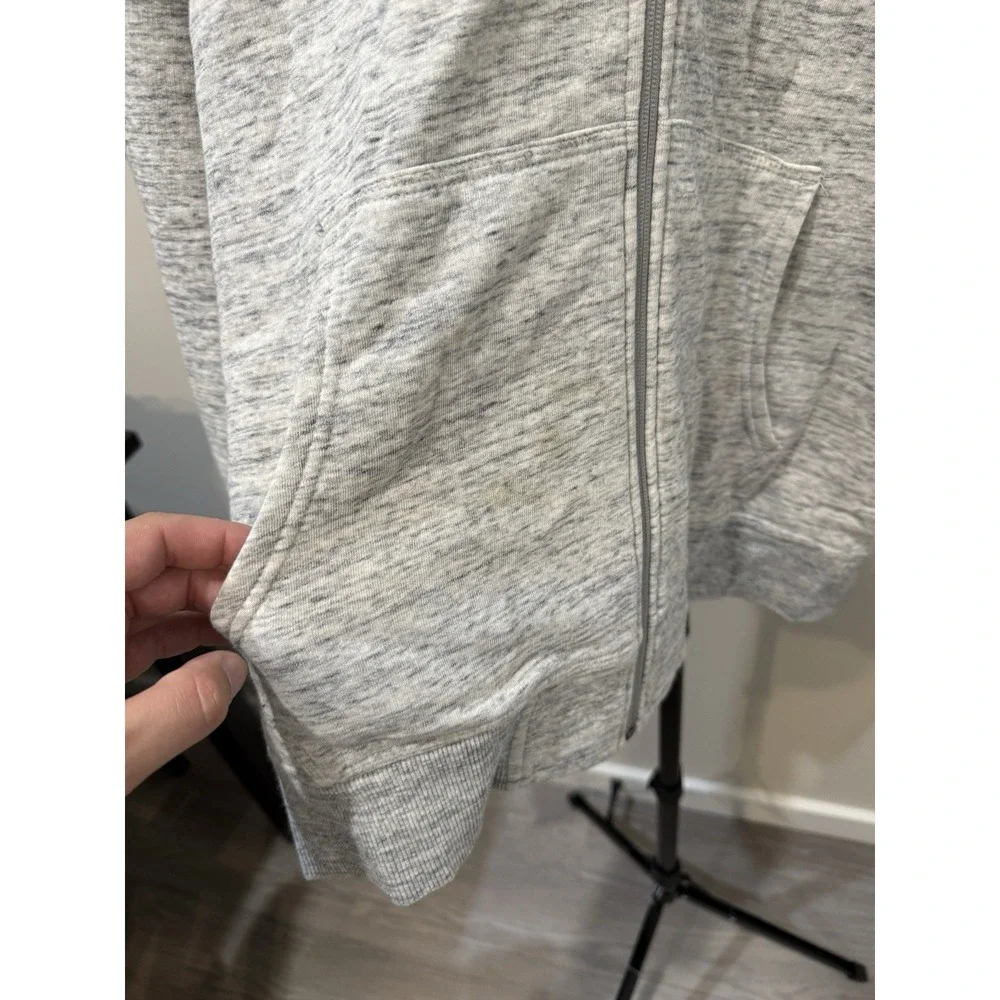 Eddie Bauer Mens 2XL Sherpa Lined Full Zip Hoodie Gray Heavyweight Fleece Jacket